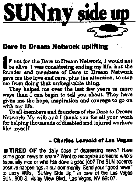 Dare To Dream in the Las Vegas Nevada papers